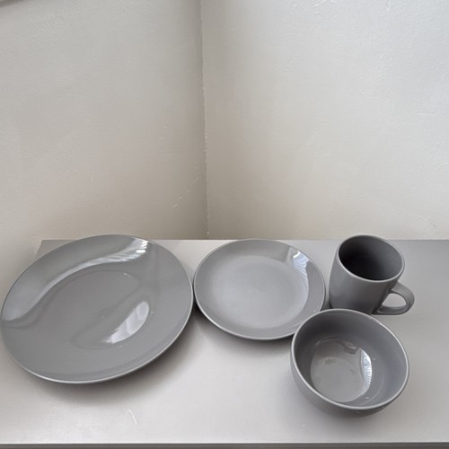 Dunelm charcoal grey stoneware - grey,