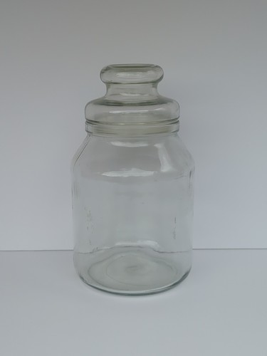 Vintage clear glass storage - clear,