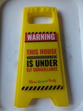 ELVES BEHAVING BADLY ELF MINI WARNING SIGN CHRISTMAS DECORATION NOVELTY KIDS FUN