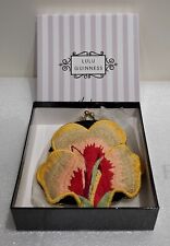 Lulu Guinness Vintage Coin Purse Embroidered colourful Flower in Original Box!!