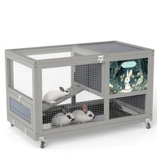 36'' Wood Rabbit Hutch Small