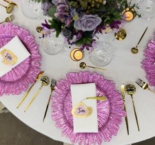 Luxury Pink Glass Reef Charger Plate Wedding Party