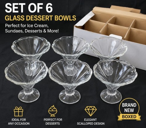 Set large glass dessert - of, 6