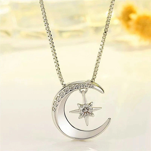 Moon star pendant 925 sterling - star,