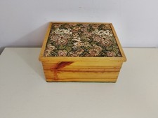Vintage Wooden Tapestry Sewing Box 11.5 By 10 Inch