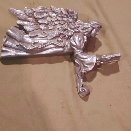 Silver metal angel wall - angel,