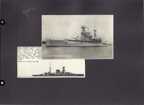Hms barham album page - barham.,