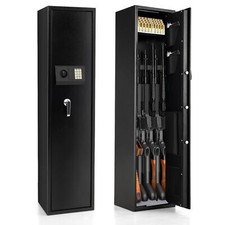 Rifle Gun Safe Long Gun Safe Box Quick Access 5-Gun Metal Rifle Security Cabinet