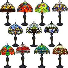 Tiffany-Style Table Lamp Handcrafted Art Bedside Light Desk Lamps Stained Glass