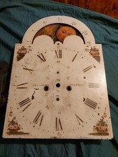 Antique Longcase Clock Dial And Part Movement Restore Moon Phase Walker Hughes 