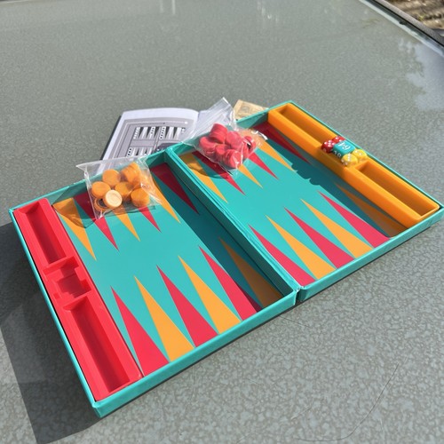 Travel backgammon set folding - set,