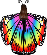 Womens Butterfly Wings Cape Headband Adult Fairy Pixie Cloak Fancy Dress Costume