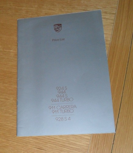 Porsche price guide 1986 - porsche, 1986-1987