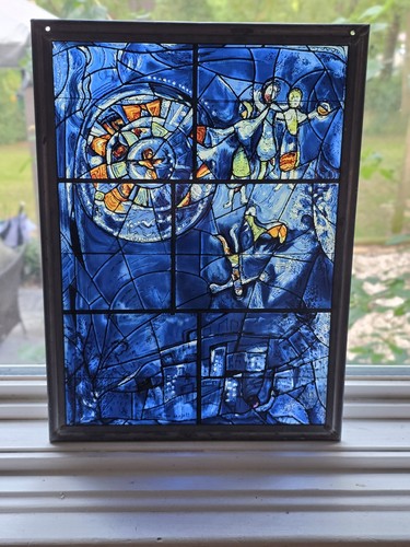 Vtg stained glass reproduction - glass,