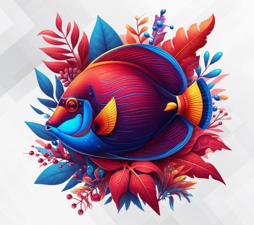 Tang fish wall - wall, sticker