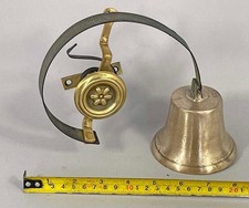 ANTIQUE BRASS FRONT DOOR / SERVANT BELL ON SPRING 1850 butler shop D