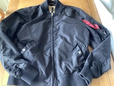 Alpha Industries Black Bomber Jacket Size Large