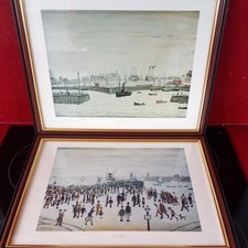 L.S.LOWRY PAIR of WOOD FRAMED