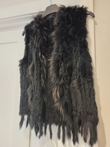 Women black real racoon - real,