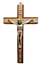 Wooden Crucifix with brass