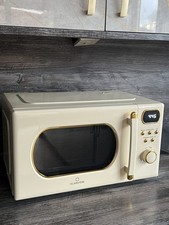 Microwave Oven Digital 20 L 800W Defrost 8 Programmes Grill Freestanding Cream 