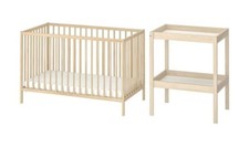 IKEA Sniglar Beech Baby Cot And Changing Table Used V Good Condition Can Post 