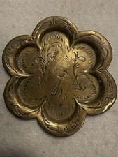 Vintage Hammered Brass Tray