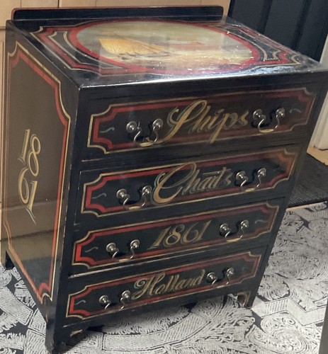 Antique captains chest painted - antique,