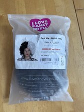 I Love Fancy Dress Curly Black & White Wig