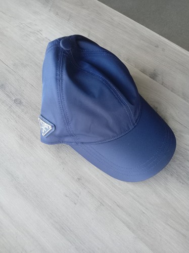 Prada navy blue nylon cap - prada,