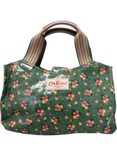 Cath Kidston Floral Printed Cotton Bag Green Striped Handles