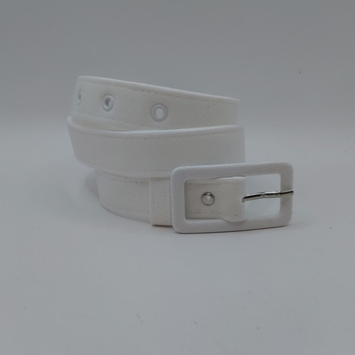 Skinny white fabric - white, belt