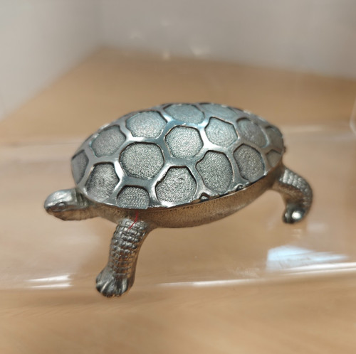 Silver tone metal tortoise - tone,