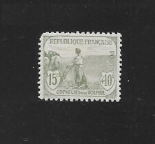 FRANCE: 1917 15c+10c grey green War Orphans MINT original gum hinged SG 372