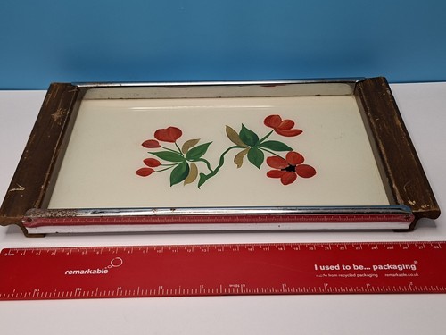 Vintage metal serving tray - vintage,