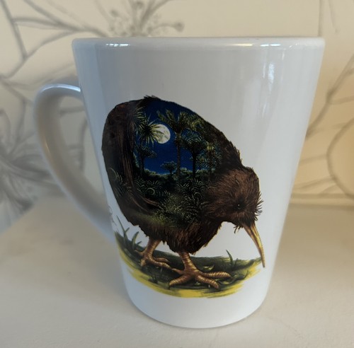 White kiwi bird mug - white, souvenir