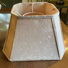 Vintage dark neutral/beige Damask Rectangular Cut Corner Lampshade Past Times