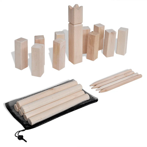 Walplus wooden kubb game - kubb, set