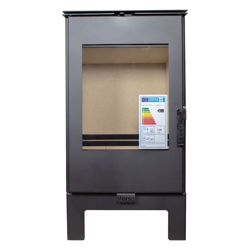 Tall wood burning stove - burning,