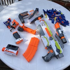 Nerf N-Strike Elite Modulus ECS 10 Blaster Gun, Attachments & Darts & 2 guns