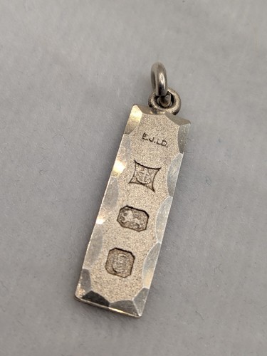 Silver ignot jubilee pendant - silver,