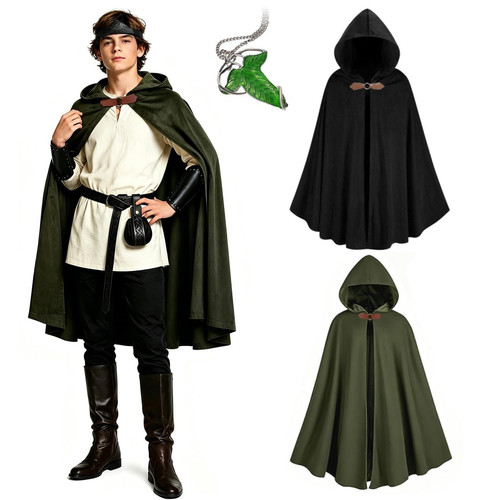 Medieval hooded cloak cape - medieval,
