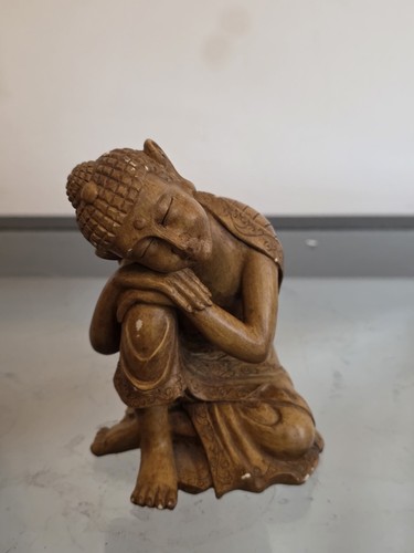 Wooden sleeping buddha figure - buddha,