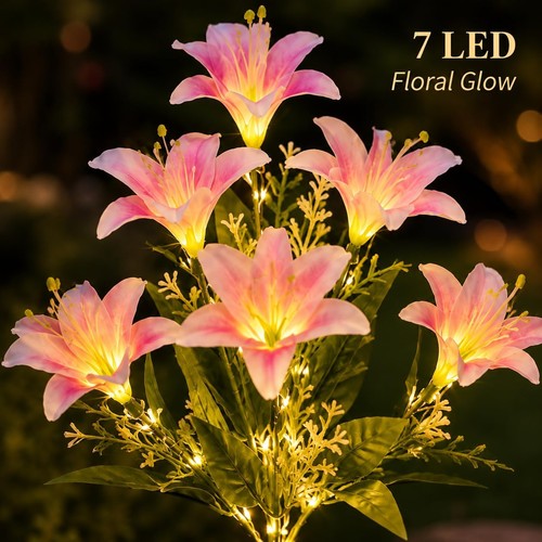 Solar lily flower - lily, lights