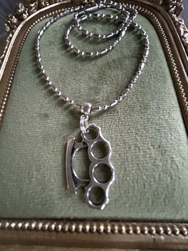 Large brass knuckles pendant - knuckles,