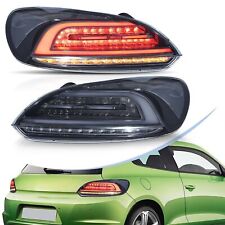 Pair SMOKE LED Rear Lights For VW Scirocco MK3 2009-2014 W/Animation &Sequential