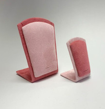 Set of 2 Handmade Necklace / Pendant Jewellery Display Holder (Pink Suedette)