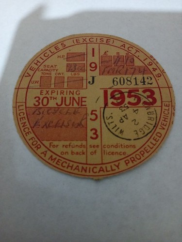 1953 vintage tax - vintage, disc