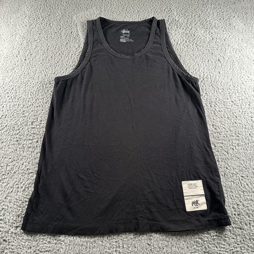 Y2k stussy tank mens black - y2k,