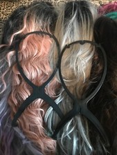 Wig Stand Holder ~  Portable ~ Foldable ~ Display ~ Black Plastic